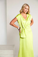 Side Frill Wrap Dress - Lime