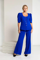 Square Neck Jacket - Royal Blue