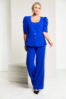 Square Neck Jacket - Royal Blue