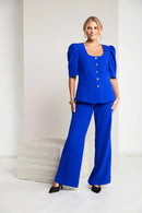 Square Neck Jacket - Royal Blue