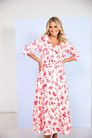 Round Neck Flared Dress - Vanilla & Poppy