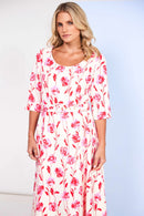 Round Neck Flared Dress - Vanilla & Poppy