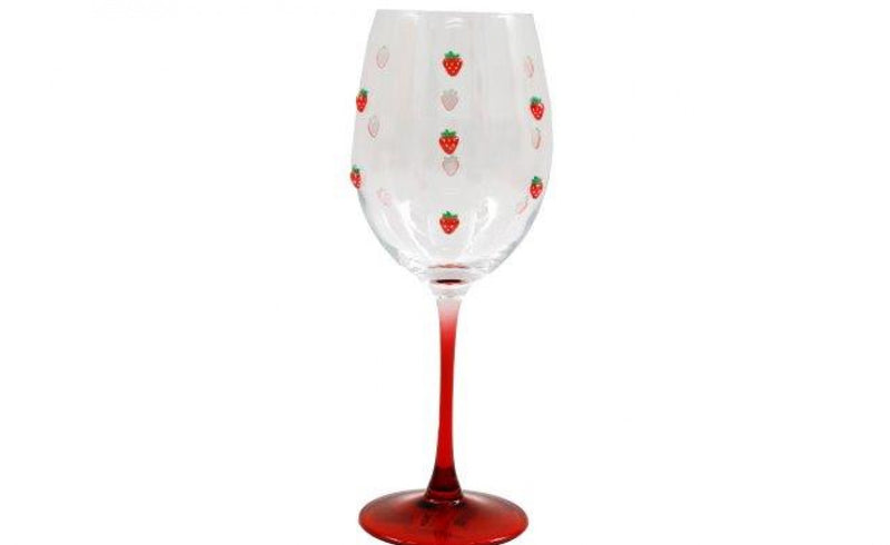 Strawberry Field Wine Glass