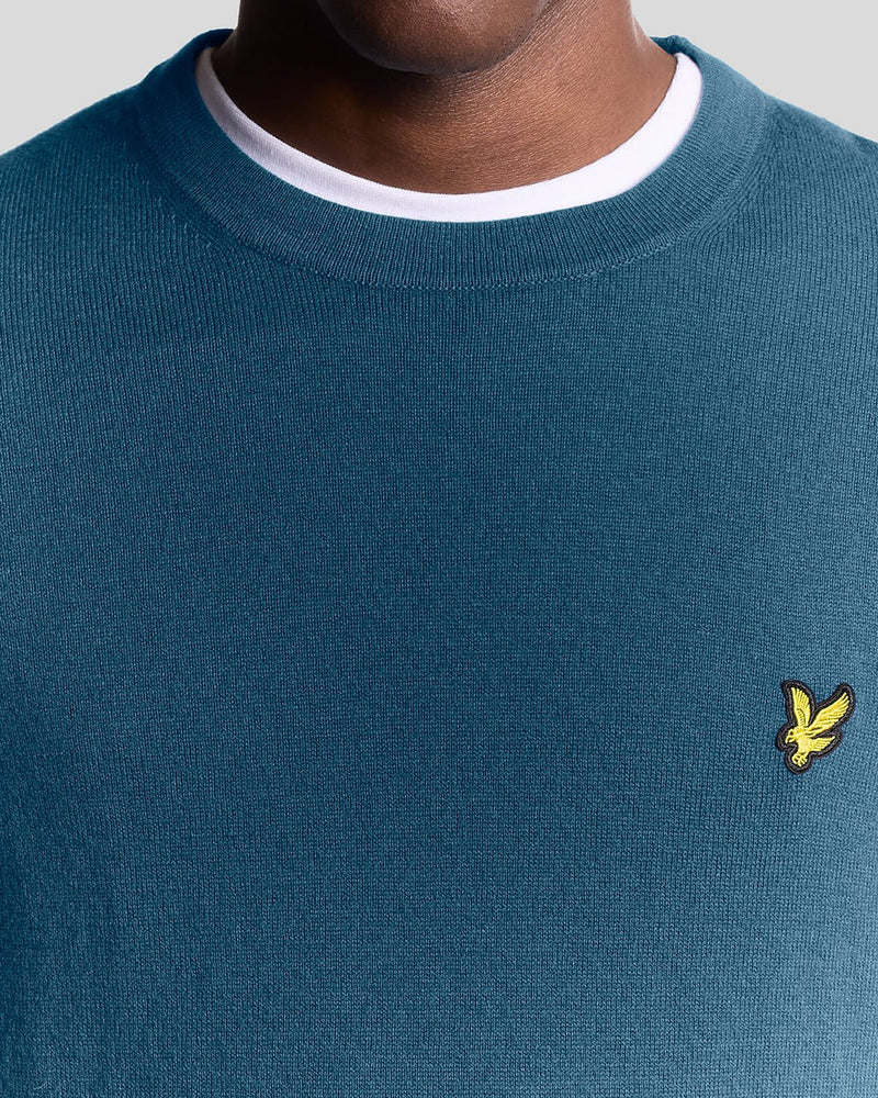 Merino Crew Neck Jumper - Deep Water
