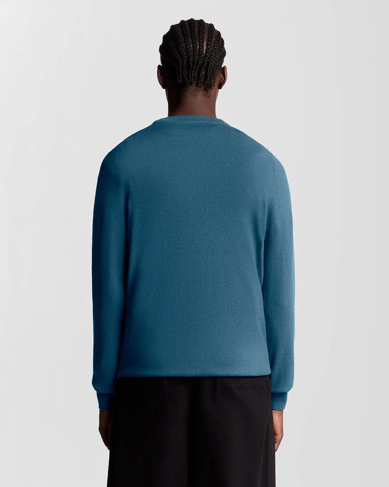Merino Crew Neck Jumper - Deep Water