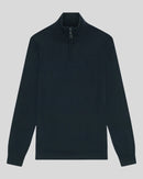 Cotton Merino 1/4 Zip Jumper - Dark Navy