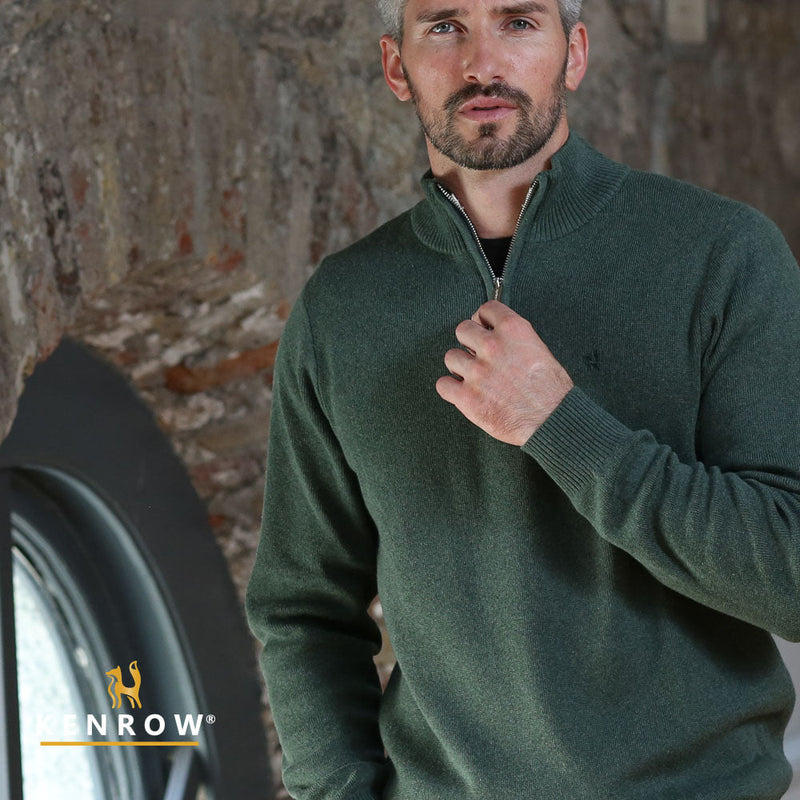 Vince 1/2 Zip Jumper - Sage Melange