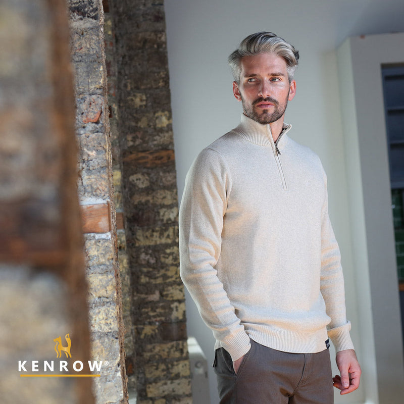 Vince 1/2 Zip Jumper - Sand Melange