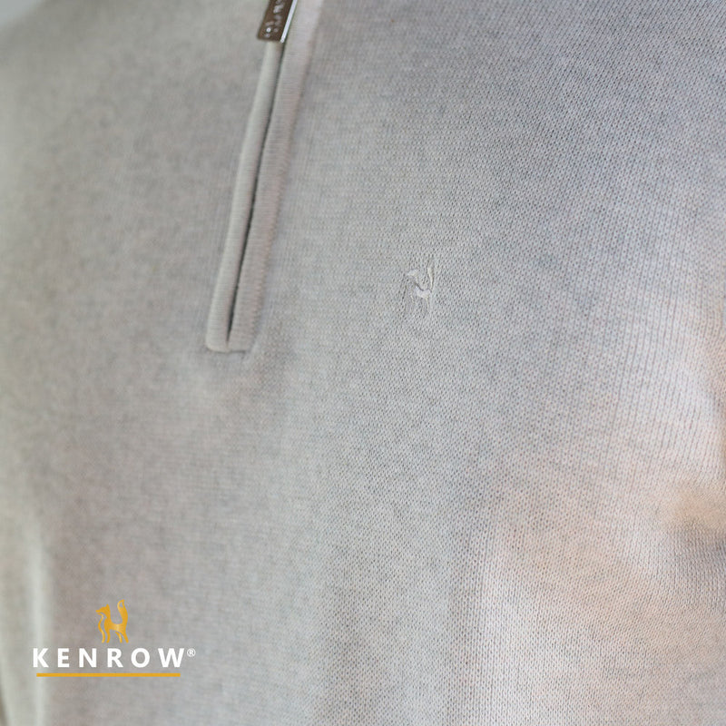 Vince 1/2 Zip Jumper - Sand Melange