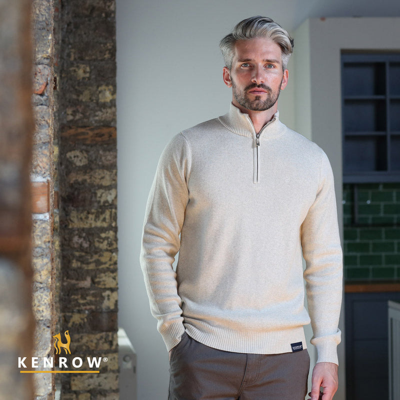 Vince 1/2 Zip Jumper - Sand Melange