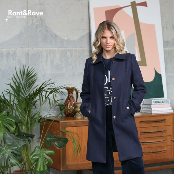 Kyrie Wool Blend Coat - Navy