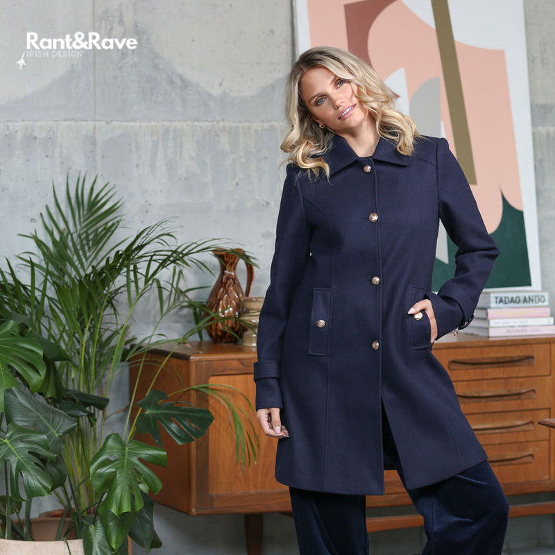 Kyrie Wool Blend Coat - Navy