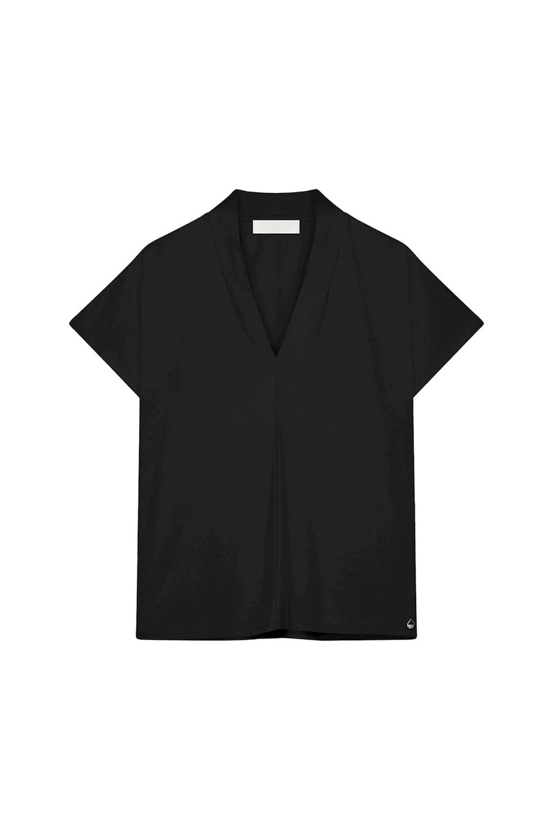 Kallie V Neck Top - Black