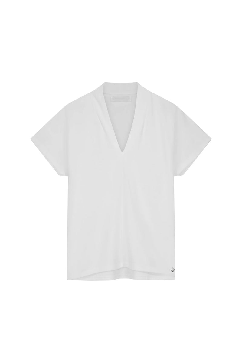 Kallie V Neck Top - Snow White