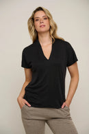 Kallie V Neck Top - Black