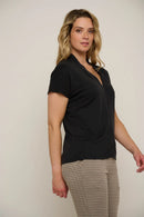 Kallie V Neck Top - Black