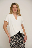 Kallie V Neck Top - Snow White