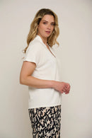 Kallie V Neck Top - Snow White