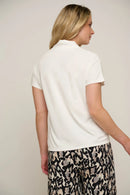 Kallie V Neck Top - Snow White