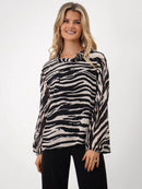 Print Top - Black/stone