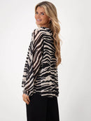 Print Top - Black/stone