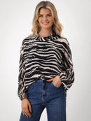 Print Top - Black/stone