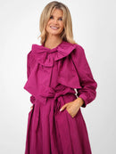 Taffata Bow Blouse - Magenta