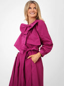 Taffata Bow Blouse - Magenta