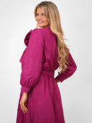 Taffata Bow Blouse - Magenta