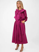 Taffata Bow Blouse - Magenta