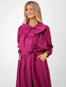 Taffata Bow Blouse - Magenta