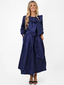 Taffata Bow Blouse - Navy