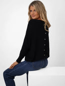 Elba Pearl Detail Jumper - Black
