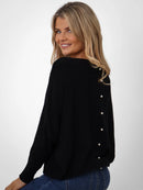 Elba Pearl Detail Jumper - Black