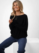 Elba Pearl Detail Jumper - Black