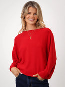 Elba Pearl Detail Jumper - Red