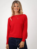 Elba Pearl Detail Jumper - Red
