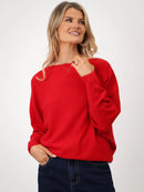 Elba Pearl Detail Jumper - Red