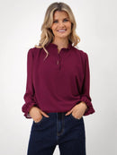 Fia Blouse - Burgundy