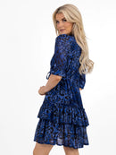Latina Short Dress - Blue Print