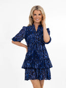 Latina Short Dress - Blue Print
