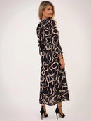 Simona Print Dress - Black Print