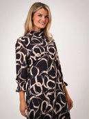 Simona Print Dress - Black Print