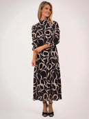 Simona Print Dress - Black Print