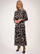 Simona Print Dress - Black Print