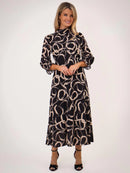 Simona Print Dress - Black Print