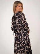 Simona Print Dress - Black Print