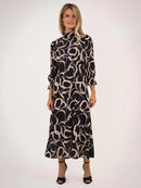 Simona Print Dress - Black Print
