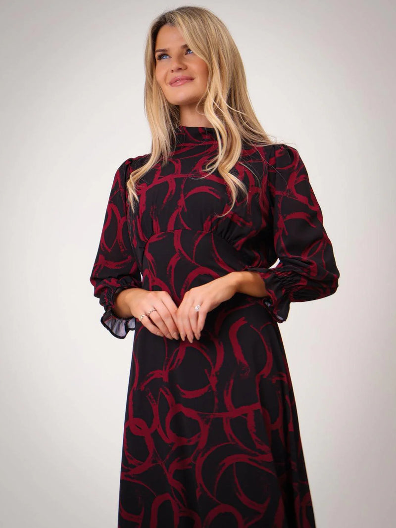 Simona Print Dress - Red Print