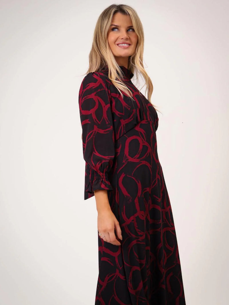Simona Print Dress - Red Print